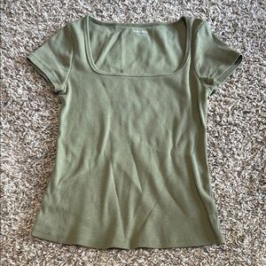 Old Navy Green Fitted Short Sleeve Tee